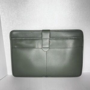 BEIS Faux Leather Green Laptop Sleeve Bag